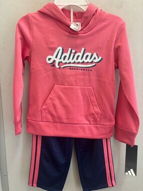 adidas Pink Hoodie with Navy Active Set